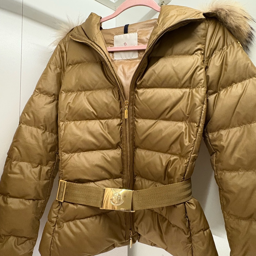 Moncler Metallic Gold Puffer Jacket